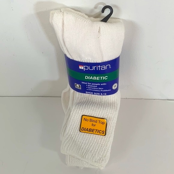 Puritan Socks For Diabetic Sensitive Skin Circulatory Problems New Size 6-12 - Picture 3 of 10